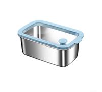 Visual Boîte de conservation alimentaire en acier inoxydable avec couvercle hermétique en silicone, convient pour la cuisine, la congélation et la cuisson à induction, garde les ingrédients séparés
