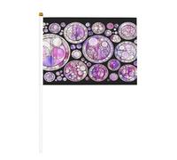 visual impact - Lot de 6 mini drapeaux durables de 14 x 21 cm sur bâtons pour extérieur, cour et jardin