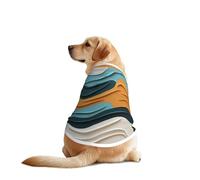 Visual Ripple Wave T-shirt pour chien - Vêtements pour chiens de grande et moyenne taille - Chemise confortable pour chien, parfaite pour un usage quotidien