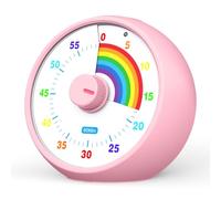 Visual Timer pour Les Enfants, Cuisine Salle de Classe Compte à rebours de 60 Minutes, Outil de Gestion du Temps de Bureau pour Les Enfants, opération silencieuse, pomodoro Timer (Rose)