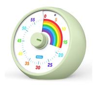 Visual Timer pour Les Enfants, Cuisine Salle de Classe Compte à rebours de 60 Minutes, Outil de Gestion du Temps de Bureau pour Les Enfants, opération silencieuse, pomodoro Timer (Herbe Verte)