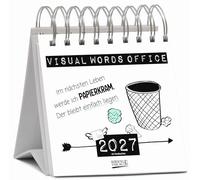 Visual Words Office 2027: Aufstellbarer Typo-Art Postkartenkalender. Jede Woche ein neuer Spruch. Hochwertiger Wochenkalender für den Schreibtisch