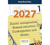 Visual Words Office 2027: TypoArt Tages-Abreisskalender mit witzigen Sprüchen zum Büroalltag.