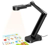 Visualiseur pour enseignement en t en ligne, caméra de documents USB 4K 8 MP - Webcam A3 pour enseignants avec lumière LED, double micro, démo en direct et enregistrement vidéo, compatible