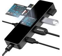 Visuel Station d'accueil USB C, Hub USB C 7-en-1 HDMI 4K@60 Hz, PD 3.0 100 W, Adaptateur USB C 3 Ports USB-A 3.0, SD/TF-Kartenleser, Docking Station Compatible avec MacBook Pro/Air, Dell XPS
