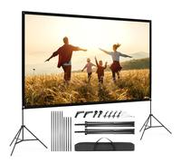 VISULAPEX 100" Écran Videoprojecteur, 4K HD 16: 9 Pliable Ecran de Projection sur Pied, Ecran Projecteur avec Sac Portatif pour Cinéma Maison Bureau Voyage