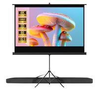 VISULAPEX 60" Ecran de Projection sur Pied, 16:9 Ecran Videoprojecteur Réglable avec Sac de Transport, Ecran Projecteur Intérieur Extérieur pour Films&Présentations