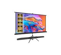 VISULAPEX 80'' Écran de Projection Enroulable sur Pieds 16:9 HD Premium Écran Videoprojecteur avec Sac de Transport