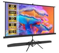 VISULAPEX 80'' Écran de Projection Enroulable sur Pieds 16:9 HD Premium Écran Videoprojecteur avec Sac de Transport