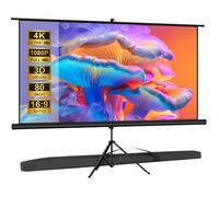 VISULAPEX 80” Ecran de Projection sur Pieds, 16:9 HD Premium sans Pli Écran Projecteur avec Sac de Transport