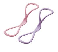 Visulong Bandes de résistance, corde de traction intégrale pour yoga, sangle extenseur de poitrine, bandes d'exercice en forme de 8 pour homme et femme (rose + violet, 11,3 kg + 11,3 kg)