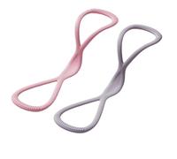 Visulong Bandes de résistance, corde de traction intégrale pour yoga, sangle extenseur de poitrine, bandes d'exercice en forme de 8 pour homme et femme (rose + gris, 6,8 kg + 15,9 kg)