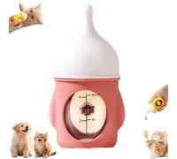 Visulong Leak-Proof Squeezable Kitten Bottle, Puppy Bottles for Nursing, Reusable Anti-Choking Silicone Pet Puppy Milk Bottle Nursing Kit, for Kittens Puppies Small Animals (Red,20ml/0.7oz)