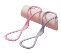 Visulong Resistance Bands, Figure 8 Exercise Bands, Durable Rubber Yoga Pulling Rope，Non-Slip Handles, Home Gym (Pink(25lb)+Grey(35lb))