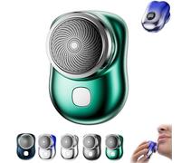 Visulong Shaver for Men, Mini Portable Electric Shaver, Pocket Size Wet and Dry, 2025 Upgrade Mini Razor with Digital Display, for Travel, Office, and Business Trip (Green)