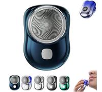 Visulong Shaver for Men, Mini Portable Electric Shaver, Pocket Size Wet and Dry, 2025 Upgrade Mini Razor with Digital Display, for Travel, Office, and Business Trip (Blue-a)