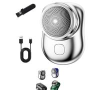 Visulong Shaver for Men, Mini Portable Visulong Men's Electric Shaver, Wet/Dry Dual-Use Waterproof (Silver)