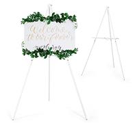 VISWIN 160cm H Bois Trépied Présentoir Chevalet Pour Signe de Mariage, Affiche, A-Frame Artiste Chevalet Plancher Avec Plateau Pour Peinture, Toile, Chevalet Pliable - Blanc