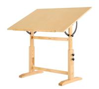 VISWIN 76 x 107 cm Table à Dessin en Bois Extra-Large, Hauteur et Angle Réglables, Table d'artiste en Bois de Pin Massif pour Dessin, Inclinable à Plat, Bureau d'art de Studio pour Peinture