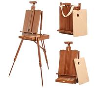 VISWIN Chevalet de Campagne Portable avec Palette, Chevalet Grand Réglable & Pliable en Bois de Hêtre avec Tiroir, Sangle & Rangement, Chevalet Peinture Français pour Adultes, Artistes, Étudiants