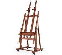 VISWIN Chevalet Peinture Professionnel en H à Double Mât, Inclinable à l'Horizontale, Chevalet Grand & Réglable en Bois de Hêtre avec 4 Roues & Plateau, Chevalet d'Atelier pour Adultes, Artistes