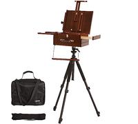 VISWIN Chevalet Portable Plein Air, Boîte Pochade Avec Trépied en Aluminium et 2 Sacs de Transport en Nylon, Chevalet de Peinture de Table et de Sol Français Pour Artiste, Adulte