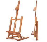 VISWIN Petit chevalet de table en H de 63 cm, réglable, bois de hêtre, pour toiles jusqu’à 38 cm, chevalet portable pour adultes, artistes, débutants - Noyer