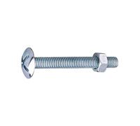 Viswood 601B6050 Boîte de 100 Boulons poêlier Filetage total 6,0 x 50 Acier Zingué Blanc