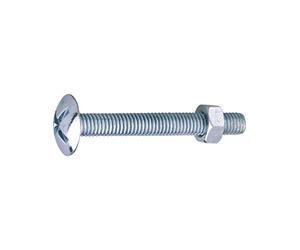 Viswood 601B6070 Boîte de 100 Boulons poêlier Filetage total 6,0 x 70 Acier Zingué Blanc