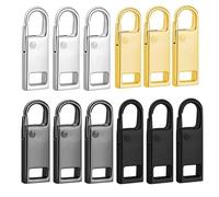 Visxcnu 12Pcs Tirette Fermeture Tirettes De Réparation,Curseur Fermeture Eclair ClipsableFermeture,Détachable Zipper Fixateur Tête,Zippers Joli Design pour Zip Valise Bottes Veste Sac à Dos