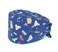 Visxcnu 1pièce Bonnet Chirugical Ou Calot Cuisine Unisexe Calot Chirurgien dentiste Calot de bloc - 100% Coton Médical Innovant et Confortable - Motifs dentaire - Réglable Avec Attaches(NO.4)