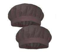 Visxcnu 2 Pièces Chef Chapeaux Cuisine Filet,ToqueCuisinier,Cheveux Demi Maille Élastique Respirant Baker FiletCheveux Femmes Cuisine Service Restauration Filet Cheveux avec Toque Cuisinier-Brun