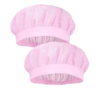Visxcnu 2 Pièces Chef Chapeaux Cuisine Filet,ToqueCuisinier,Cheveux Demi Maille Élastique Respirant Baker FiletCheveux Femmes Cuisine Service Restauration Filet Cheveux avec Toque Cuisinier-rose