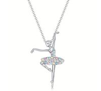 Visxcnu Collier avec Pendentif en Forme de Ballerine Tutu, Collier Pendentif Danseuse Ballet Filles Zircon Charme Surprise Danse Ballerine Cadeau de Bijoux pour Femmes de grâces Cadeau
