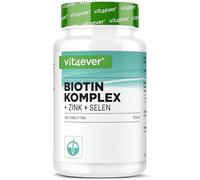 vit4ever Complexe Biotine + Sélénium + Zinc - 365 Comprimés | Pour la Peau & les Cheveux & les Ongles - Sans additifs inutiles - Haute Dose - Vegan
