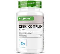 vit4ever Complexe Zinc 25 mg - 400 Comprimés - Haute dose | Avec 3 Formes de Zinc Biodisponibles (Bisglycinate, Gluconate, Citrate) - Vegan - Sans additifs inutiles
