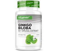 vit4ever Ginkgo Biloba 6000 mg - 365 Comprimés - Extrait Premium : avec Flavonoglycosides + Ginkgolides-Lactones Terpéniques & sans Acide Ginkgolique - Hautement dosé - Vegan