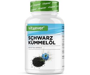 vit4ever Huile de Cumin Noir - 420 Gélules - 1000 mg par jour | Egyptienne, Naturelle & Pressée à Froid - Véritable Nigella sativaGélules d'Huile de Cumin Noir à Haute Dose