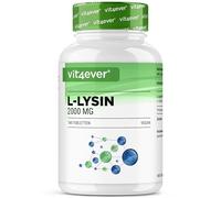 vit4ever L-Lysine - 160 Comprimés - 2000 mg de L-Lysine HCl - Haute dose | Fermentation Végétale - Sans Additifs Indésirables - Vegan