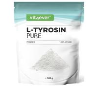 vit4ever L-Tyrosine - 500 g de Poudre - 333 Portions - Vegan | Issue de Fermentation Végétale - Acide Aminé Pur - Dosage Pratique
