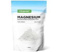 vit4ever Magnésium Pure - 600 g de Poudre | Bonne solubilité - Poudre pure sans additifs - Avec cuillère de mesure - Qualité Premium - Pour 4,3 mois - Vegan