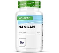 vit4ever Manganèse 10 mg - 365 comprimés pour 1 an - Haute biodisponibilité grâce au bisglycinate de manganèse - Sans additifs inutiles - Oligo-élément essentiel - Végétalien