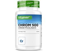 vit4ever Picolinate de Chrome - 365 Comprimés - 500 mcg de Chrome Pur | Picolinate de Chrome - Haute Biodisponibilité - Sans additifs inutiles - Haut Dosage - Vegan