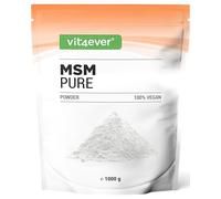 vit4ever Poudre de MSM - 1 kg (1000 g) - Sans additifs | 99,9% de Méthylsulfonylméthane Cristallin Pur - Facteur Mesh 40-80 - Soufre Organique - Vegan