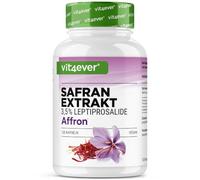 vit4ever Safran 120 Gélules - 30 mg d’Extrait de Safran AFFRON® | par dose journalière, d’Espagne, 3,5% Lepticrosalides®, Crocus sativus, matière première premium, vegan, réserve de 60 jours