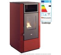 Vita 9,2kW Poêle à granulés canalisable rouge