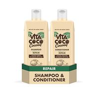 Vita Coco Shampooing réparateur et après-shampoing pour cheveux abîmés (2 x 400 ml) protège et nourrit les cheveux avec des noix de coco 100% naturelles