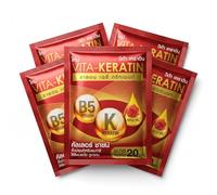 Vita Keratin Treatment Color Shine 20ml - Soin Cheveux Colorés - Brillance & Douceur - Kératine + Vitamine B5 + Extrait de Rose - Sachets Unidose - Pack de 5 (100 ml)