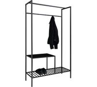 Vita Porte-manteau avec 2 tablettes de rangement, noir.