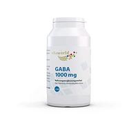 Vita World GABA 1000mg 120 Comprimés DE FORTES DOSES - Végétalien - biodisponibilité élevée Acide Gamma-aminobutyrique - Un Seul Comprimé par Jour Made in Germany